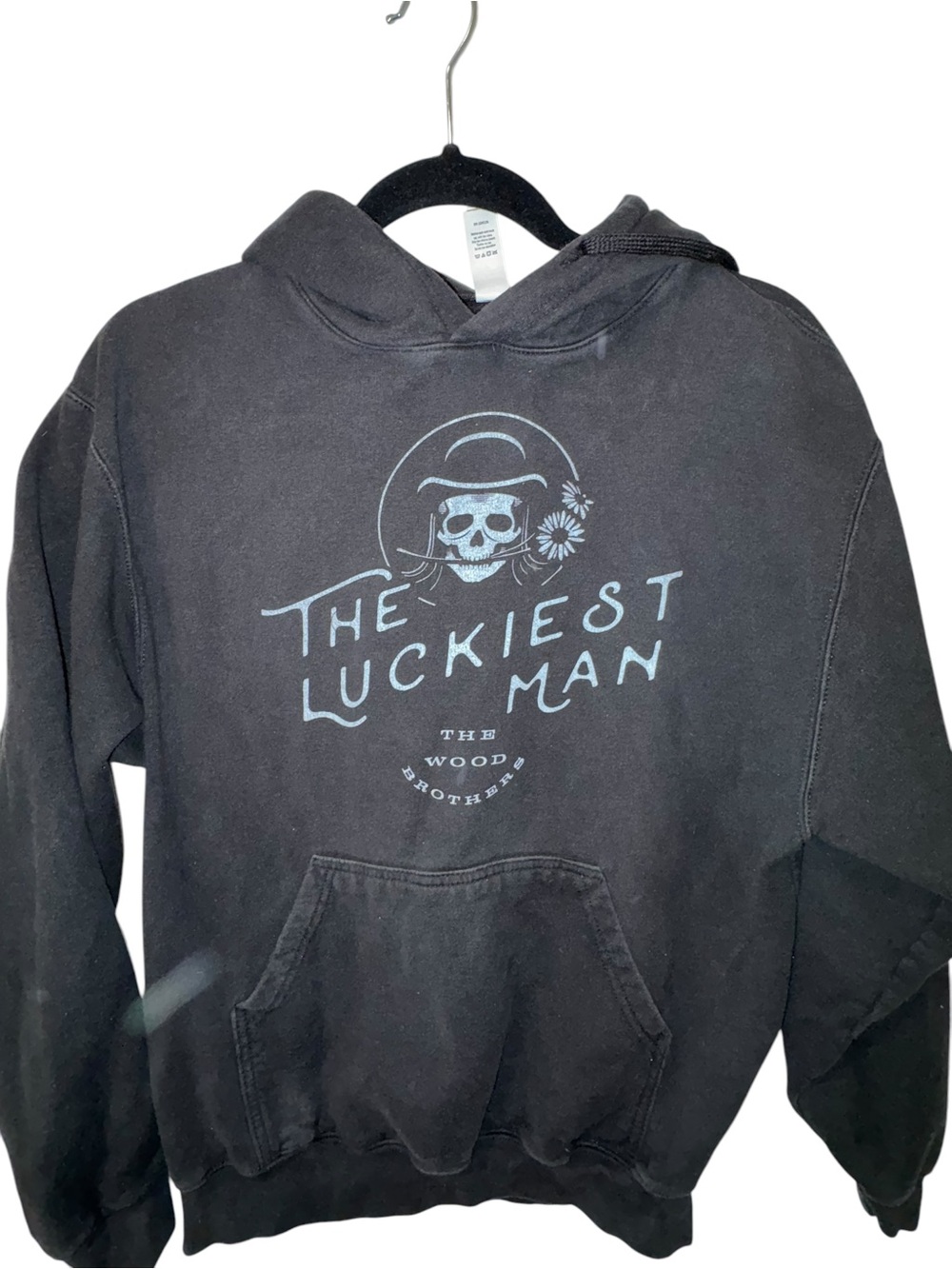 "The Luckiest Man" Black Graphic Hoodie